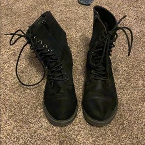 Black combat boots
